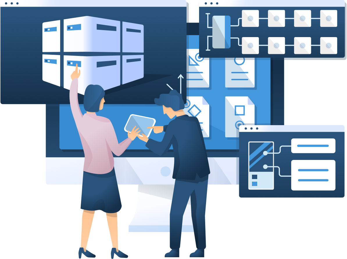 Two people talking | data centre design services
